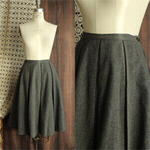 Vintage 1950s Grey Wool Skirt, Campus Casuals, Pleated